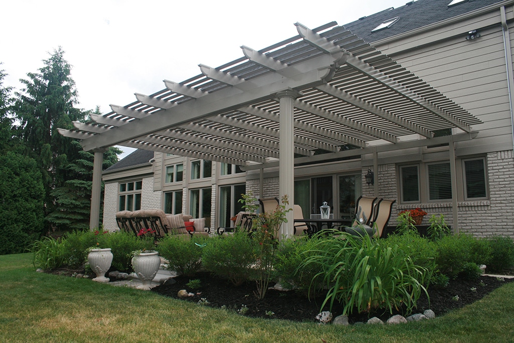 Classic freestanding fixed pergola