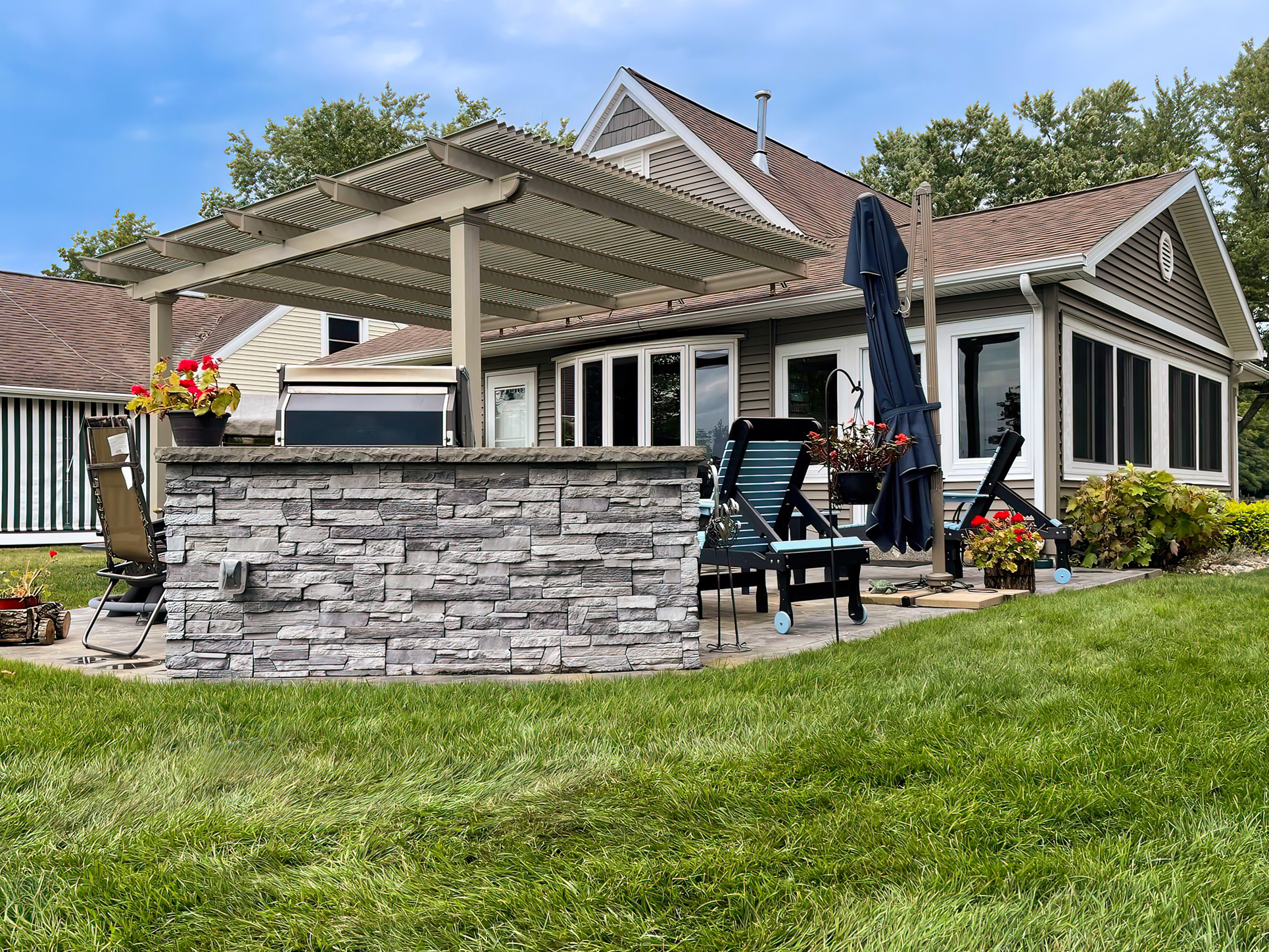 Attached operable pergola