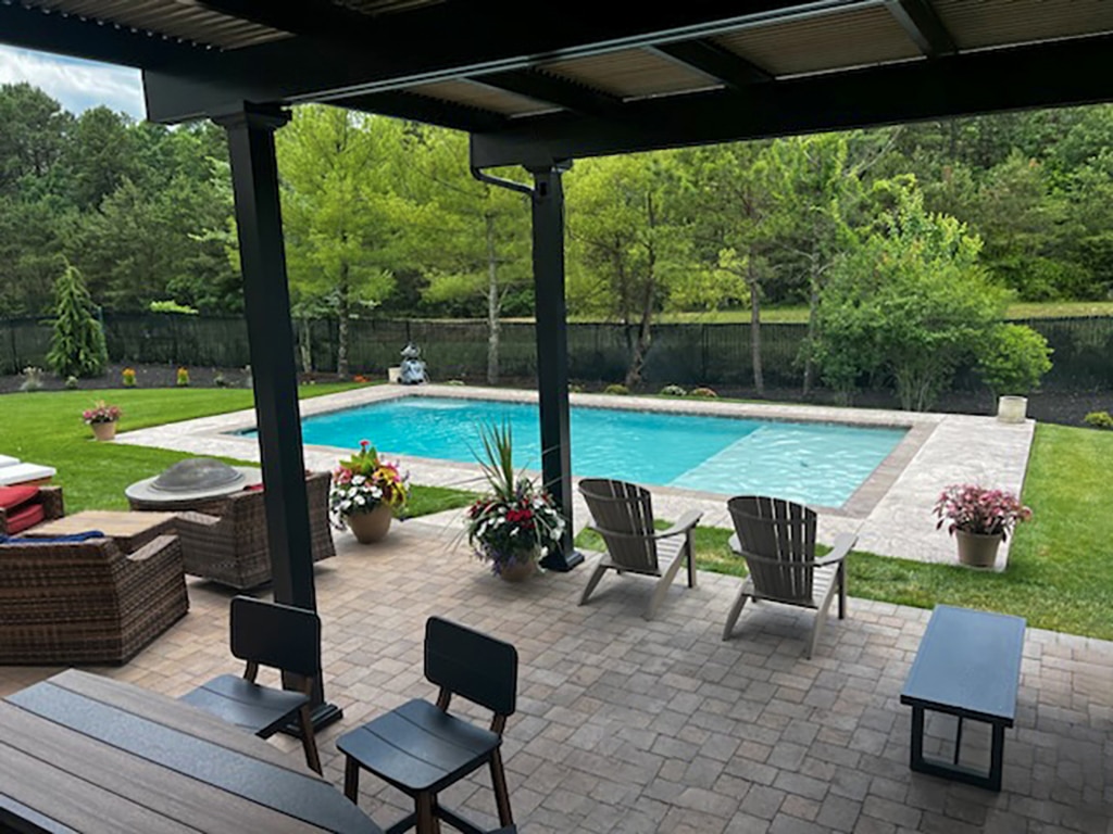 Pergola, Florentine Columns, Bronze, Sandstone, Daytime
