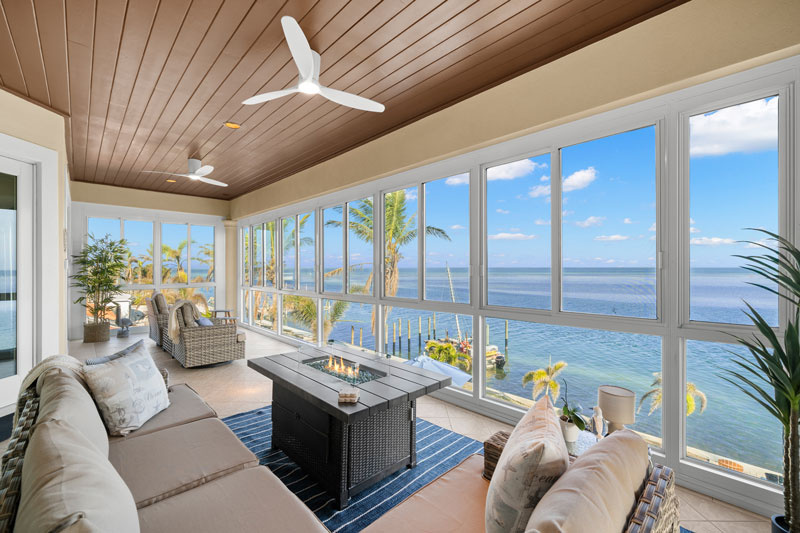 Lanai Porch Makeover with Lower Transoms in White