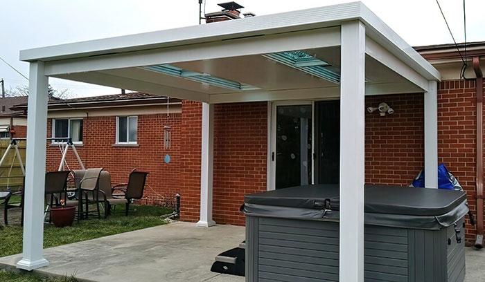 Pavilion, Studio Roof, Skyview, Free Standing, Florentine Columns, White